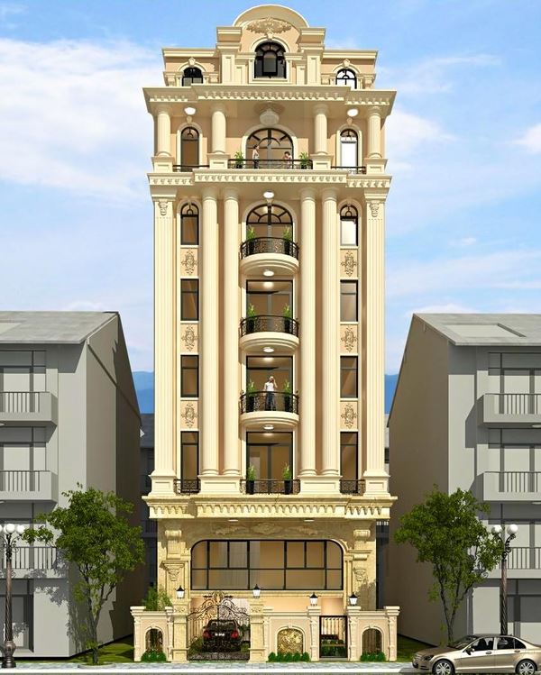 Thiết kế khách sạn 7 tầng Phường 10, Đà Lạt phong cách cổ điển