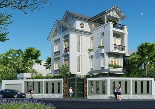 Thiết kế biệt thự sân vườn 4 tầng Đà Lạt kiểu Châu Âu